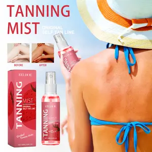 EELHOE Strawberry Tanning Spray Hydrating Glow Booster Self Tan Mist for Bronze Skin with Hyaluronic Acid