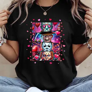 Horror Valentines T Shirt Slasher Inspired Designs That Slay Funny Spooky Valentine Tee Streetwear