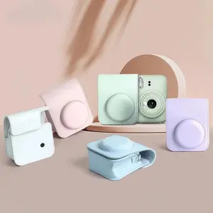 For Instax Mini 12 Camera Case PU Leather Soft Protective Case Trave Bag for Fujifilm Film Camera Bag with Shoulder Strap