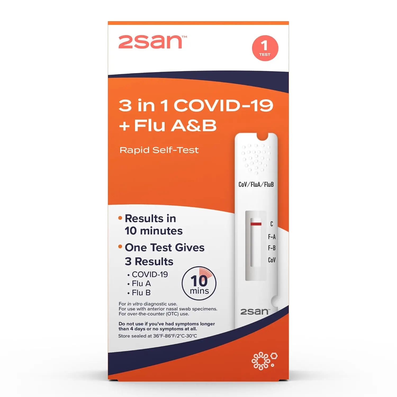 2San 3 in 1 Covid-19 + Flu A&B Rapid Self-Test Kit