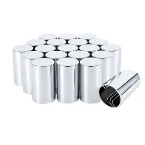33mm x 3 1/2" Lug Nut Cover, ABS Chrome Plastic Cylinder Nut Cover Caps, Push-On Lug Nut Covers, for Semi Trucks Trailers