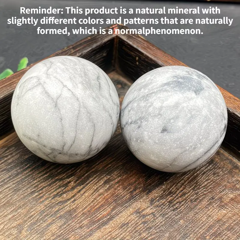 Natural Jade Fitness Handball, Hand Relaxation Ball, Wrist Exercise Ball, Hand Massage & Therapy Ball, Body Care, 1 Pair