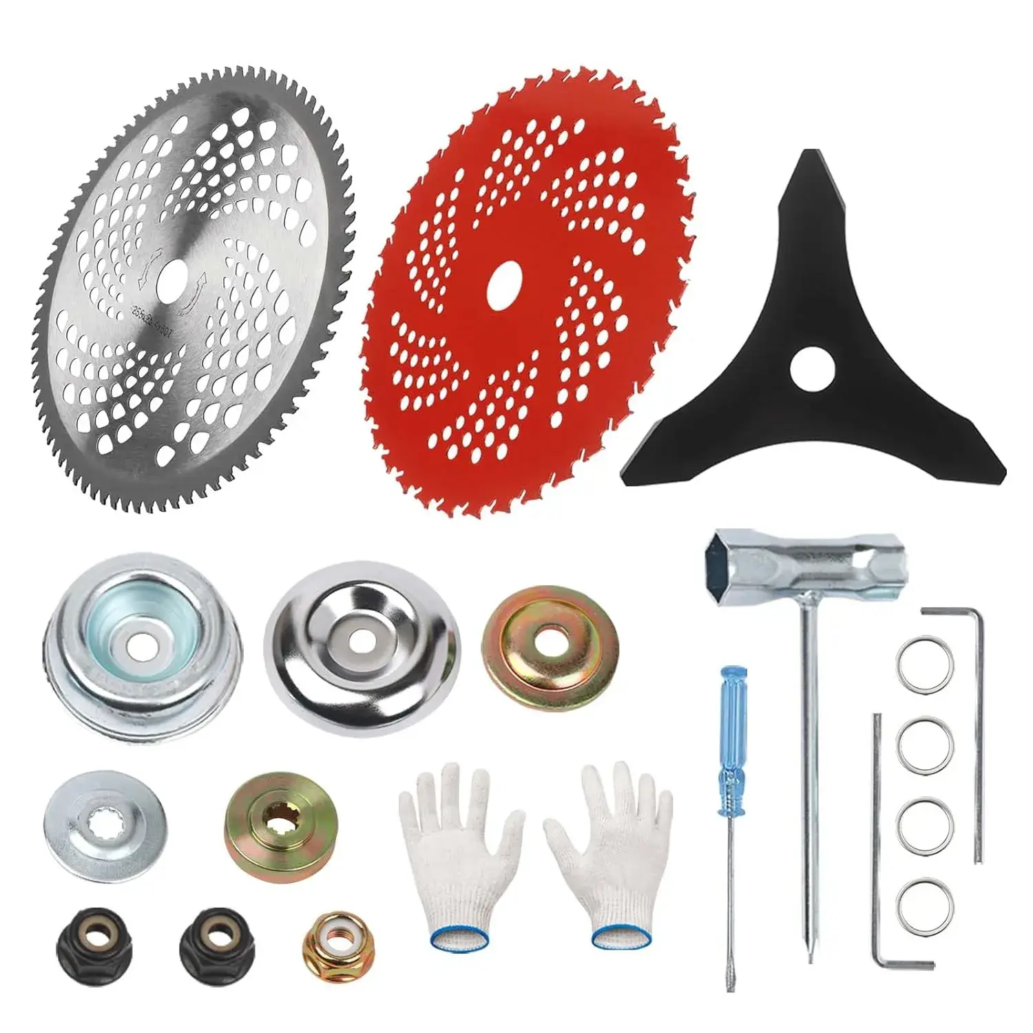 Steel Trimmer Head,10" x 3 Teeth Carbon Steel Brush Cutter Blades,10" x 80T Carbide Tip Brush Cutter Trimmer Blades & 9" x 36 Teeth Carbide Tipped Blades,Weed Lawn Tools,Weedeater Heads