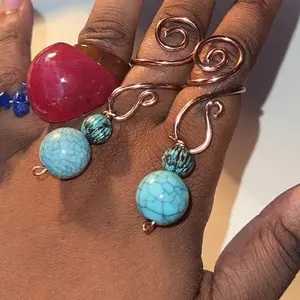 Blue Porcelain ring set (2)