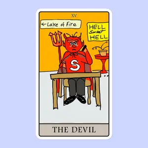 Sock Puppet Master "The Devil" Tarot Bubble-free Sticker