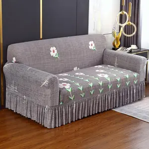 Floral Print Sofa Cover, 1 Count Modern Elastic Sofa Slipcover, Dustproof Universal Sofa Protector for Home Living Room, Sofa Protector for Home Living Room, Soft Sofa Protector, Easy Set Cover
