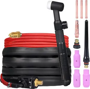 TIG Welding , WP-17V Argon TIG  with 13FT Red Air Hose and 10-25mm Connector, Lift Tig  150amp with 13FT  for  ARC160, MIG130, MIG160, ARC165 Pro and MIG145 Pro