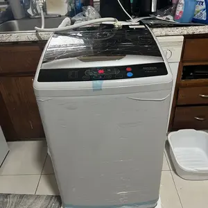 ROVSUN 17.8/25LBS Portable Washing Machine, Full-Automatic Electric Laundry Machine with Stainless Steel Drum, 110V Compact Washer, Washer and Dryer Combo with Drain Pump for Apartment, Dorms, RV, 400W