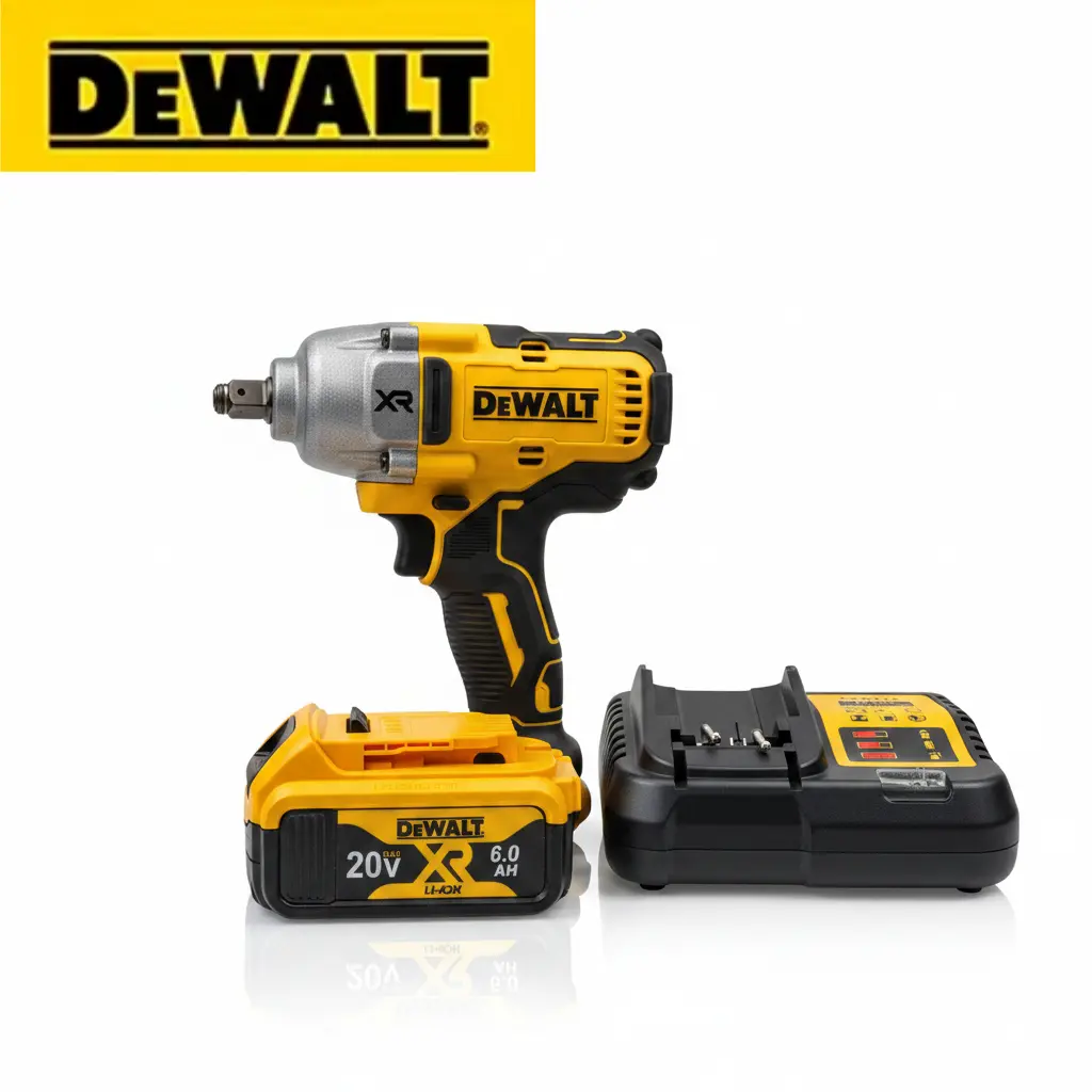 DEWALT DCF900 High Torque Brushless Motor Impact Wrench - Reinforced Shockproof Housing, Anti-Fatigue Ergo-Grip, Efficient Heat Dissipation, Durable Heavy-Duty Battery Tool for Steel Frames, Agricultural Equipment Servicing, Anti-Fatigue Ergonomic Grip
