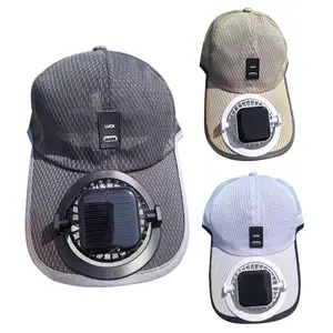 Summer Men Women Fan Baseball Hat Sun Block Baseball Hat with Solar Fan USB Charging Fan Breathable UV Block Outdoor Sunhats