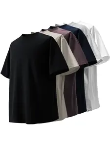 CCCMAI Men's Solid Color Short Sleeve T-Shirt Casual Cotton Tee Solid Colors Black White Gray All Colors Street Style Menswear Summer Basic Loose Fit Solid Color T-Shirt Short Sleeve Versatile American Style Men's Cotton Half Sleeve Casual Shirt Crewneck