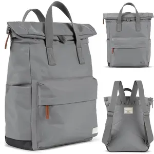 Travel Backpack - Medium Nylon Rolltop Backpack for Men & Women for Laptop & Accesses - The Canfield, Stormy Gray