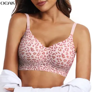 OEAK|Jelly Bra, Leopard Print, Wireless Bras, Seamless Bra, Natural Lift & Buttery Soft OEAK|Jelly Bra, Leopard Print, Wireless Bras, Seamless Bra, Natural Lift & Buttery Soft