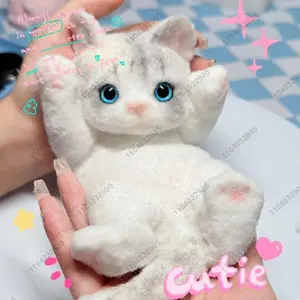 Big Kitty Taba Squishy Soft Cat Fidget Toy Food-Grade Silicone Squeeze Toy ASMR Stress Relief Novelty Toy For Children Gift
