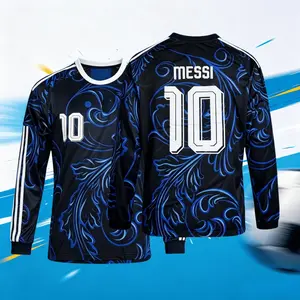 10# Messi 2026 Argentina Away Short Sleeve Soccer Jersey Blue and Black Casual