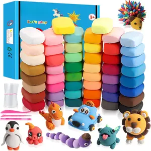 Modeling Clay Kit - 50 Colors Air Dry Clay with Sculpting Tools, Ideal for Crafting, DIY Projects. Easter/Halloween/Christmas Gifts