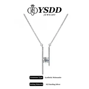 【#512 Holiday&Xmas】Classy 1CT H-shaped Necklace Birthday/Christmas Gift for hervvs Synthetic Moissanite Necklace in 925 Sterling Silver