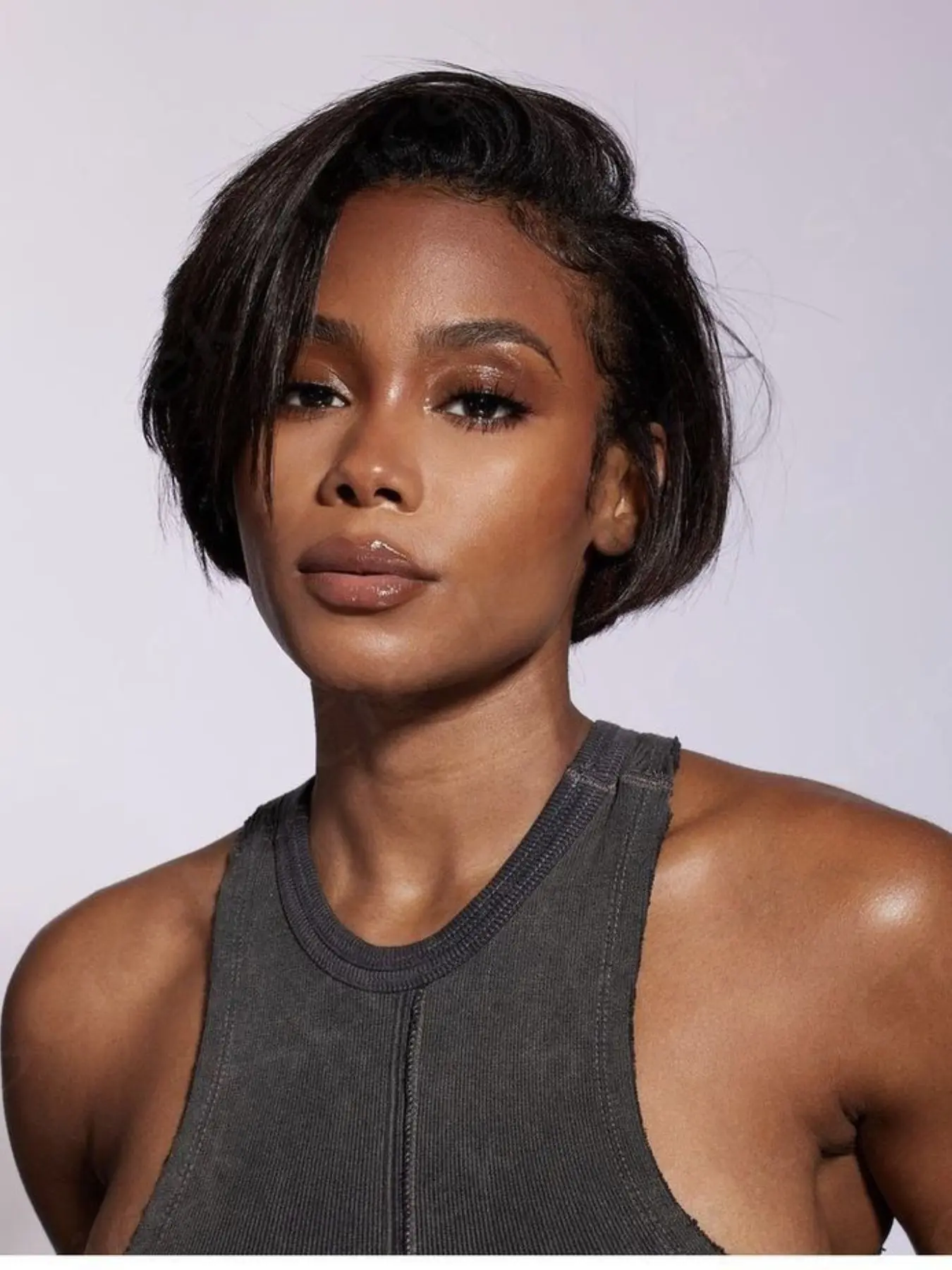 Elf bob wig, no glue, human hair, pre-plucked, pre-cut, wet-look waves, lace front, suitable for women, 4x4 lace closure, 6 inches, Human Hair Wigs