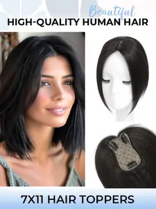 Women's Real Hair Extensions, 10 Inch Options, No Bangs, Machine Woven Base, 3 Clips Included, Suitable for Sparse Hair, Natural Look