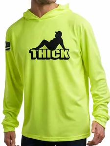 Thick - Men's Hi Visibility Safety Yellow/ Orange Work T-Shirt Hoodie Jersey Menswear For Blue Collar Workers | Funny, Sarcastic | Graphic Tees Apparel