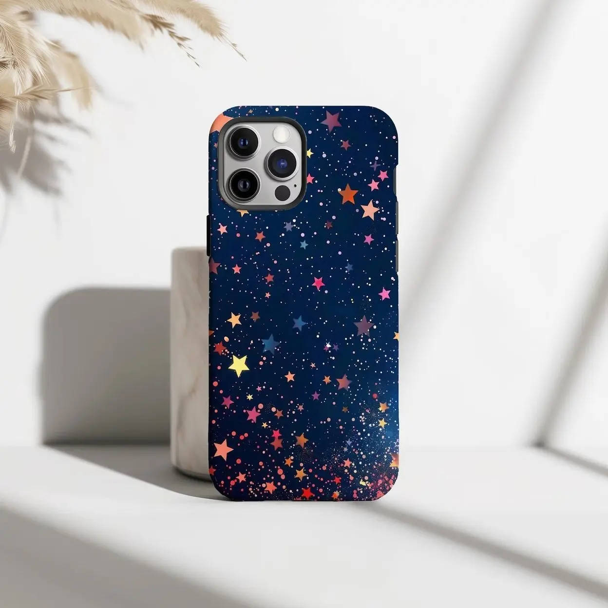 Deep blue and colorful stars Phone Case,Atmospheric starlight,Light spot,Cover For iPhone 17 16 15 14 13 12 11ProMax,Samsung S25 S26,Magsafe