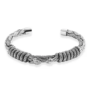 Snake Cuff Bracelet in Sterling Silver 7.25 In 41.40 Grams Christmas Gifts