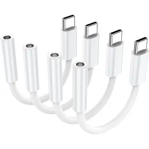 4 Pack USB C to 3.5mm Audio Headphone Adapter, Type C Adapter for Headphones  Compatible with  17/16/15, iPad Pro, Galaxy S25 S24 S23 Ultra, Pixel 10/9/8