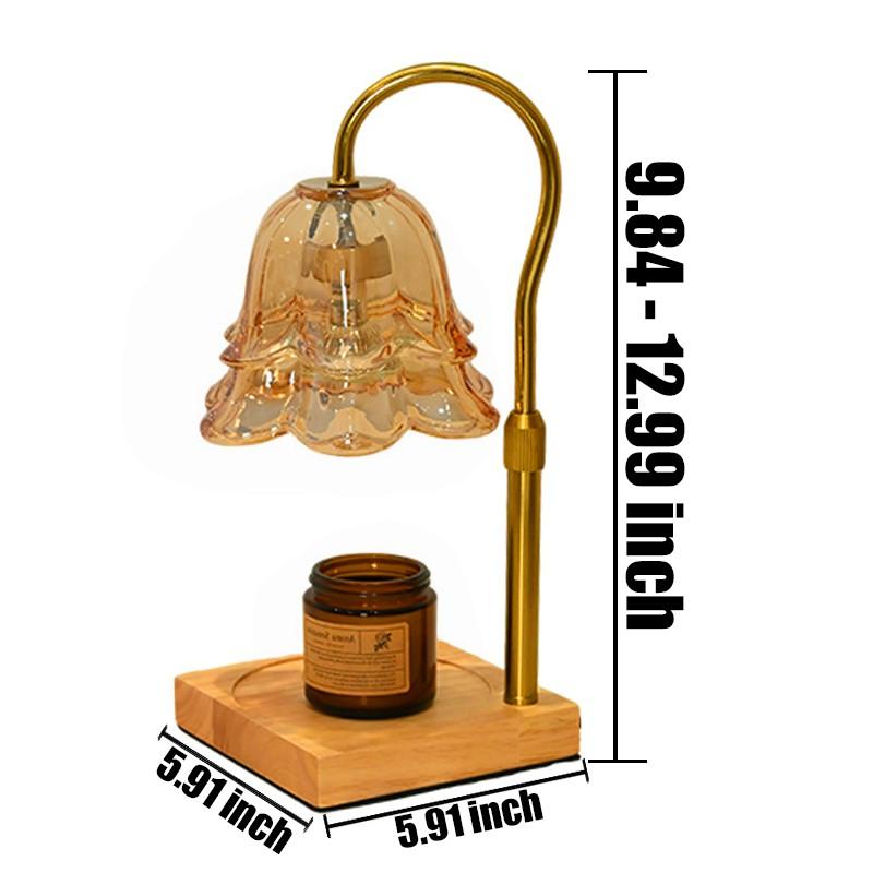 Gold Floral Wax Melt Lamp with Timer & Adjustable Base, Safe Flameless Candle Warmer for Long-Lasting Fragrance & Home Aesthetic