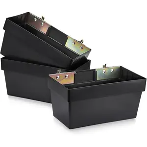 OwnMy 3 Pack E Track Baskets Heavy Duty E-Track Accessories for Enclosed Trailers, E-Track Storage Bin for Truck Tool Organizer, E Track Rail Trailer Storage Box for Truck, Cargo Van, Garage, Workshop