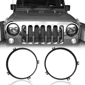 Jeep Wrangler 7inch Round Headlight Mounting Bracket Black Ring for 2007-2018 Jeep JK & Wrangler Unlimited