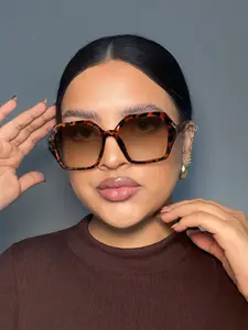 Women's Fashion Sunglasses, Trendy Simple Style, Sexy Leopard Print, Hexagonal Frame, Perfect Gift Choice, Daily Wear