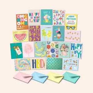 SWEETZER & ORANGE Variety Set of 20 Assorted Birthday Cards with Envelopes, Bulk Greeting Cards Assortment