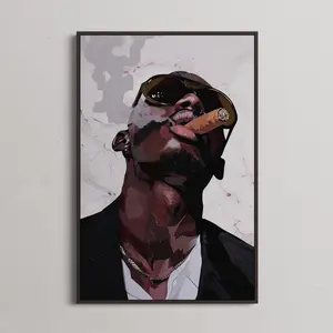 Unframed, Room Decor, Black Entrepreneur Smoking Cigar Poster, Urban Success Wall Decor, Contemporary Home Decor, Modern Business Art, inspirational Office Art