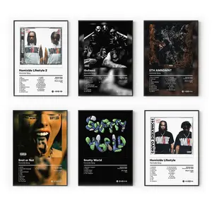 [Album Collection - Sale Up To 41%] Homixide Gang Album Poster Pack - Opium Aesthetic Wall Art - Underground Rap Room Decor - Gift for Fans [Unframed - Print Only]
