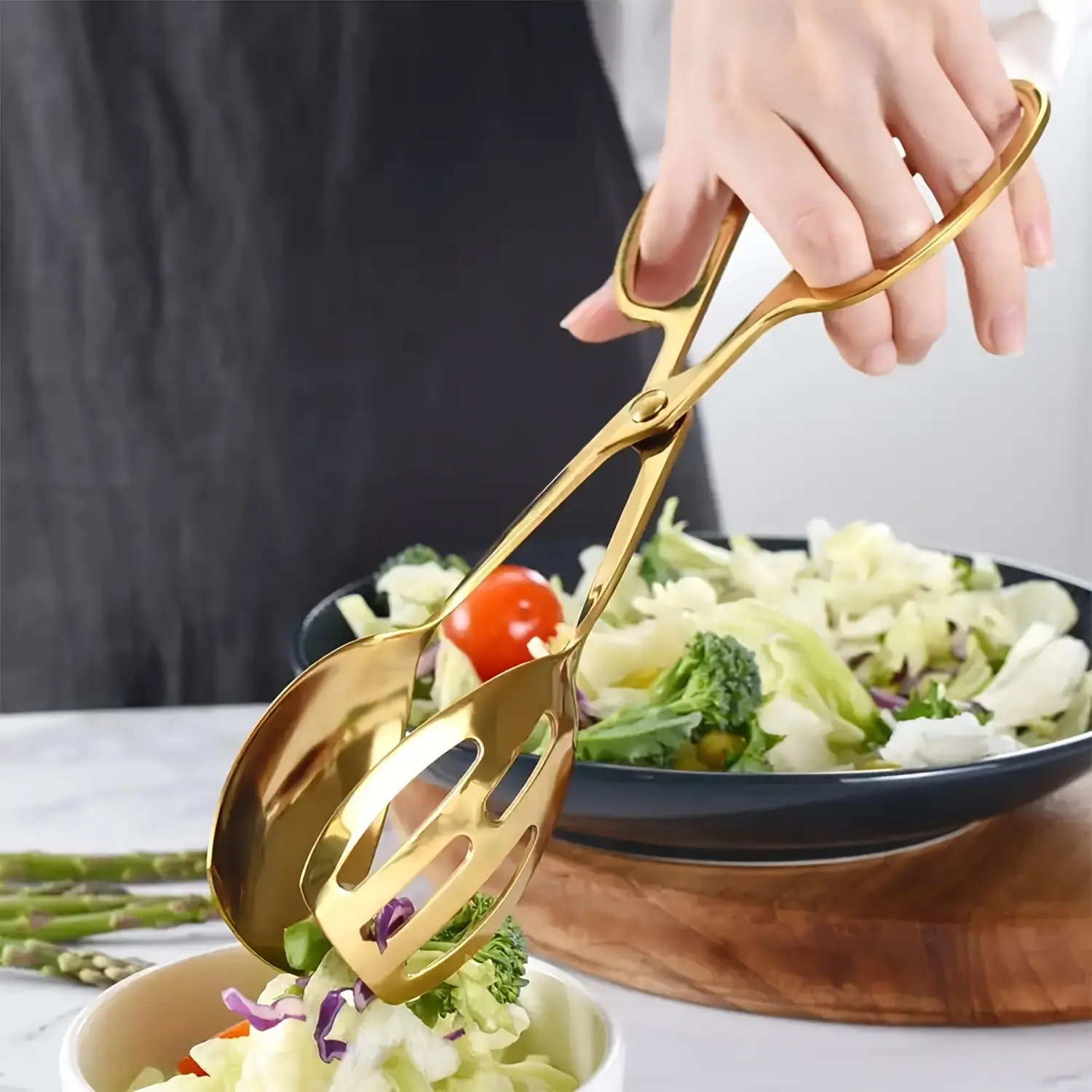 10-Inch Stainless Steel Kitchen Tongs - Heat-Resistant, Non-Toxic, Anti-Rust for Grilling, Salad Serving, Wedding Buffet |   Durable Cooking Tongs