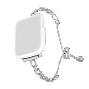 Rhinestone Decor Metal Durable Watch Band (Band Only), 1 Count Smart Watch Band for Apple Watch Ultra Series 9/8/7/6/5/4/3/2/1/SE, Wearable Accessories Compatible with Apple Watch
