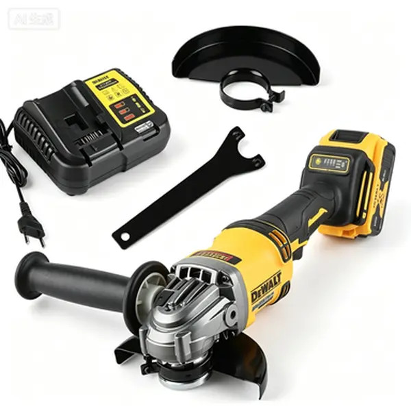 DEWALT DCG414 20V Max XR Brushless 125mm Angle Grinder Kit, Designed For Professional Contractors And Industrial Fabricators, Delivers Rugged Durability, Quick Wheel Change,  Comes With Complete Accessories And 20V Battery Charger Set