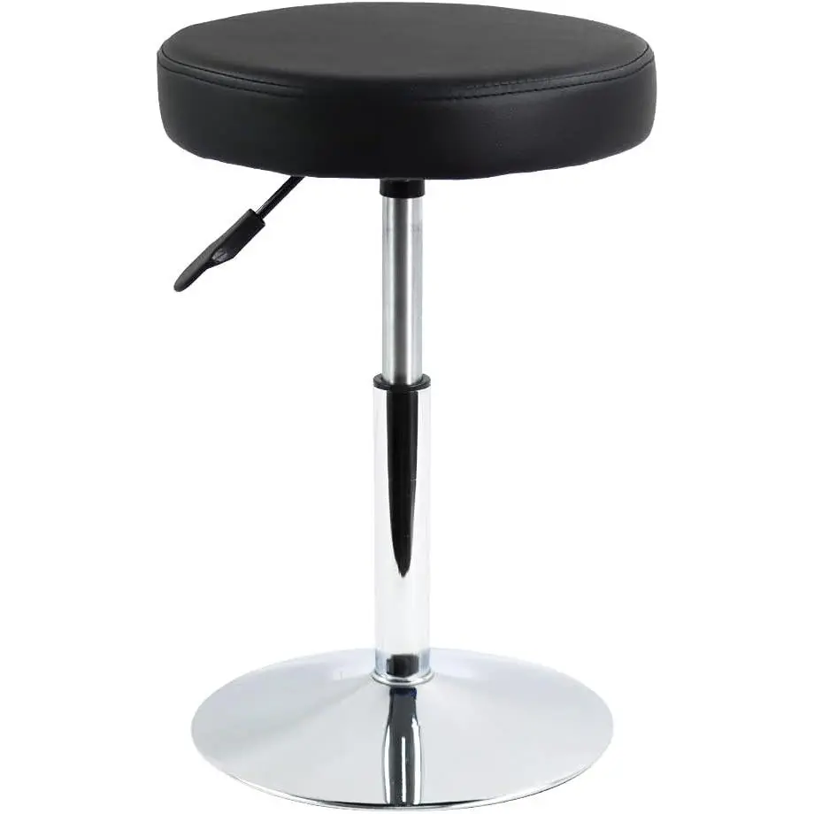 Round Step Stool PU Leather Height Adjustable Shop Stool Swivel Counter Stool Office Stool Chair  Salon Stool Pedicure Stool  Stool Small Black