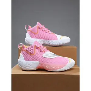 Unisex Basketball Shoes, Fluorescent Upper, Kpu Midsole, Md Technology, Rubber Sole, Breathable Mesh, High Bounce, All Seasons, Stylish Basketball Shoes