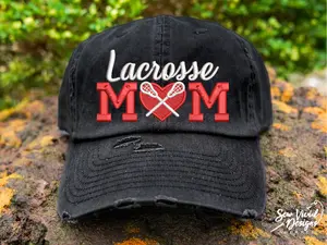 Lacrosse Mom Hat | Distressed Baseball Ponytail hat | Lax Cap | Lacrosse Mom | Lacrosse Gifts | Lacrosse Stick