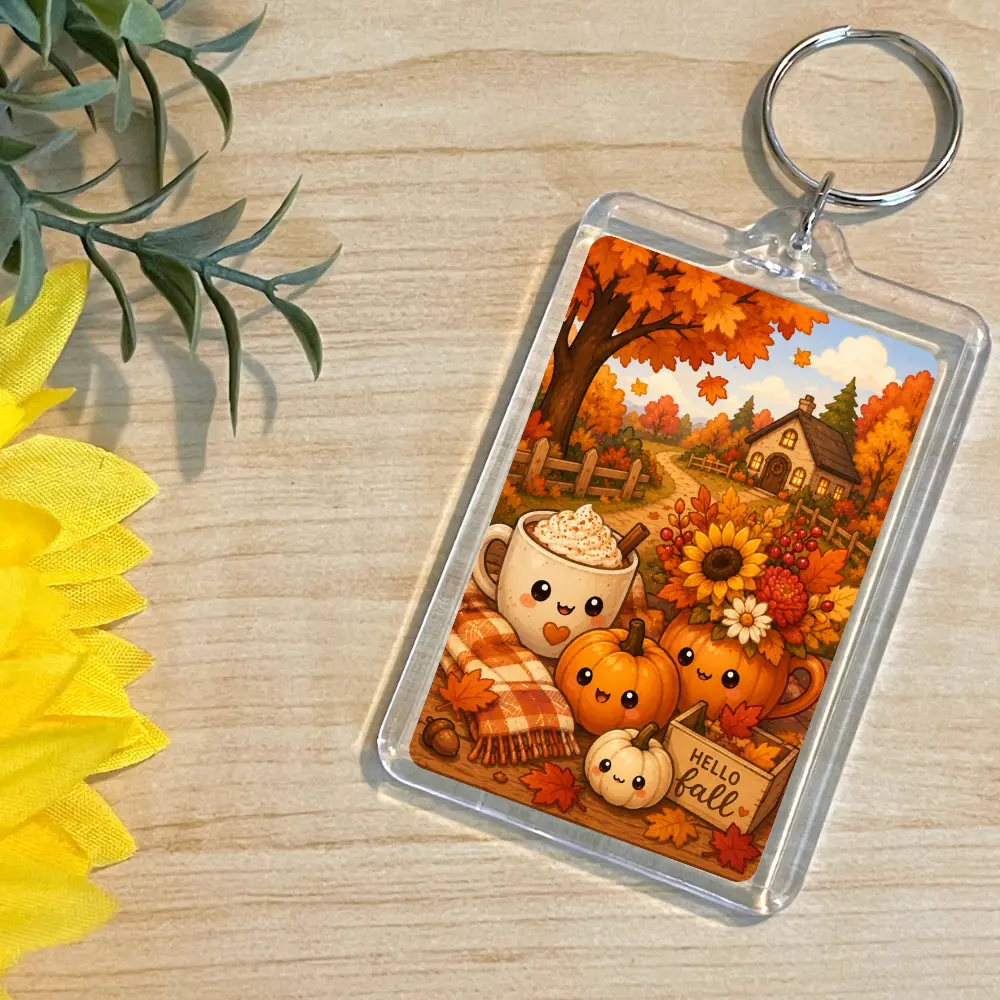 Hello Fall - Stylish Handmade Keychain
