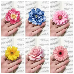 Colorful Flower Phone Grip Stand, Cute Floral Anti-Slip Finger Ring Holder, Expandable Kickstand for iPhone Android Phones