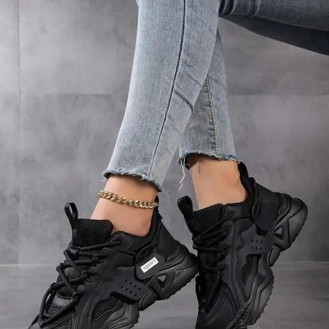 Women's Solid Lace Up Sports Gym Sneakers, Casual Sporty Sneakers, Stylish Sneakers, Casual Comfortable Sports Gym Shoes for Daily Wear, All-match Round Toe Sports Shoes, Gym Workout Sneakers, Trendy Sneakers, Athletic Casual Sneaker