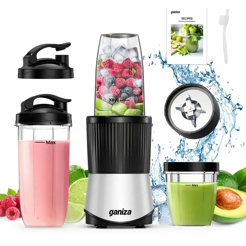Ganiza Professional High Speed Power Blender, 25000 RPM Countertop Model, Suitable for Frozen Fruits & Ice, Multifunctional Juicer Cups & Food Processor, Dishwasher Safe, Comparable to Nutribullet & Vitamix Smoothieblender
