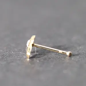 9kt. Gold Mini crystal cross Nose Piercing 22 gauge New