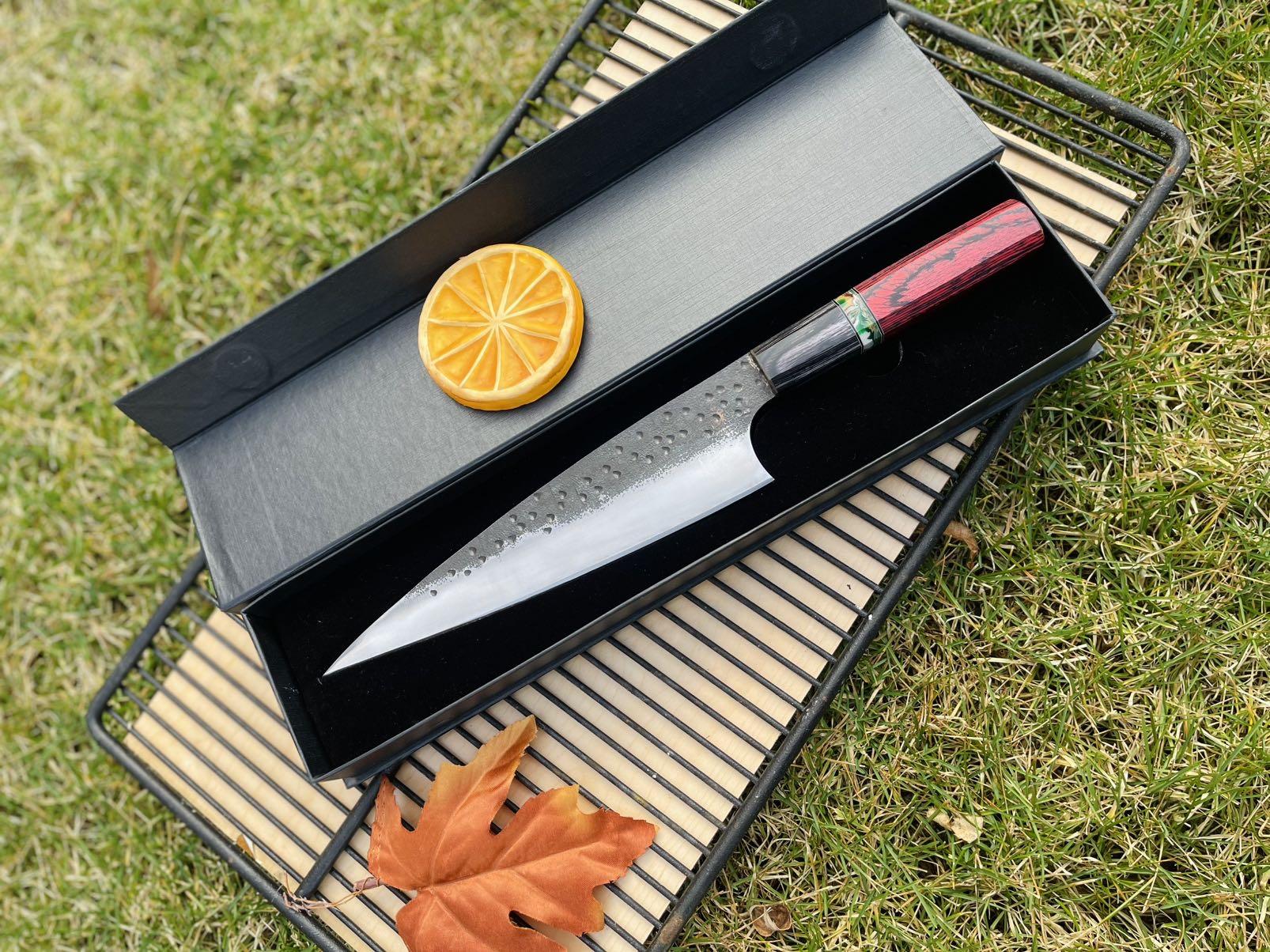 D2 Steel 13 Inch Chef Knife with Pointy Edge, Gift Box Included Outdoor Multi-Purpose