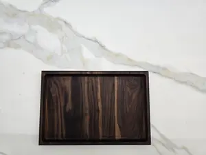 Rectangle Tray Catch All in Black Walnut - 8x12x1 inch Solid Wood Catchall for Kids - Elegant & Durable Design - Natural Grain Patterns Enhance Aesthetic Appeal