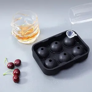 1 black 6 grids Ice Hockey +Send a funnel ice moulds, large-capacity ice cube trays, a special ice compartment for drinks for bar parties, and a free funnel.