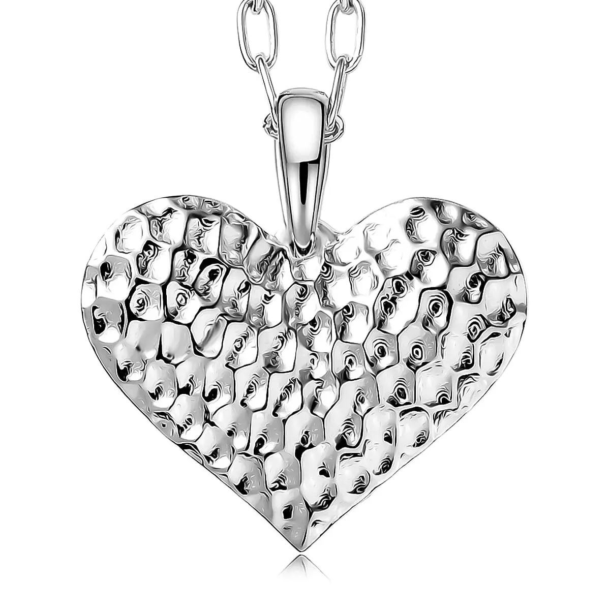 D'Joy Passport to Israel Heart Pendant Necklace in Sterling Silver 5.58 Grams 20 Inches