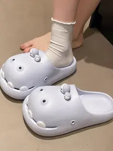 Women's Eva Dinosaur Slippers, Cute One-Piece Sandals, Summer Outdoor Thick Sole Lightweight Non-Slip Easy Clean Hole Shoes